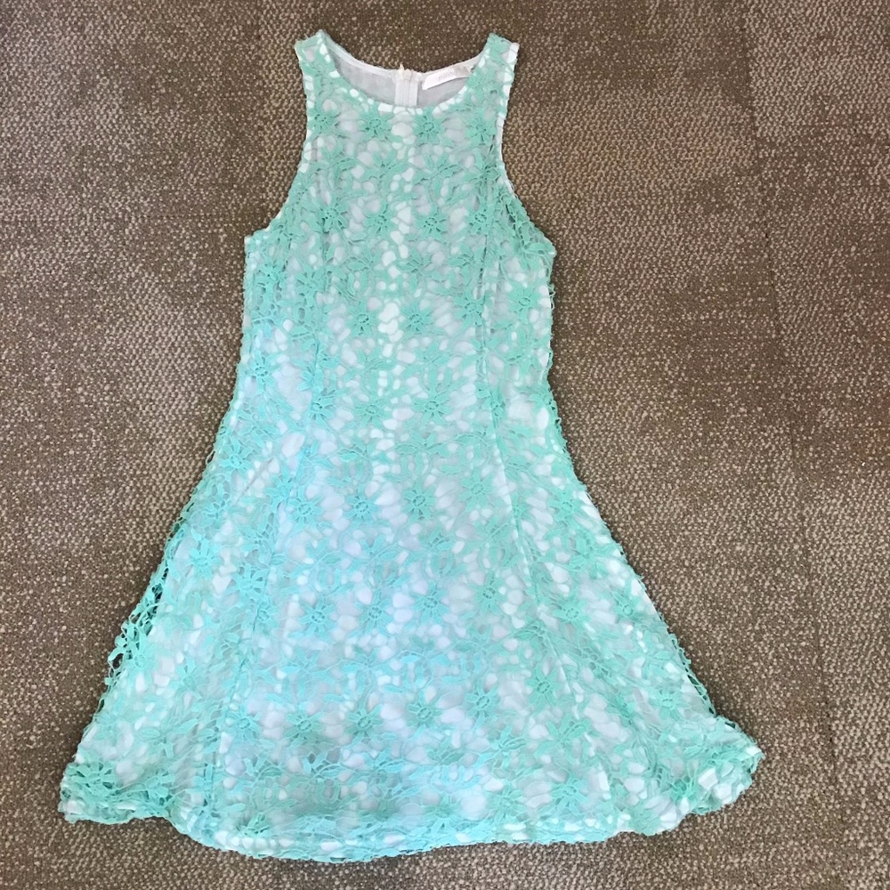 LF Green and White lace summer dress